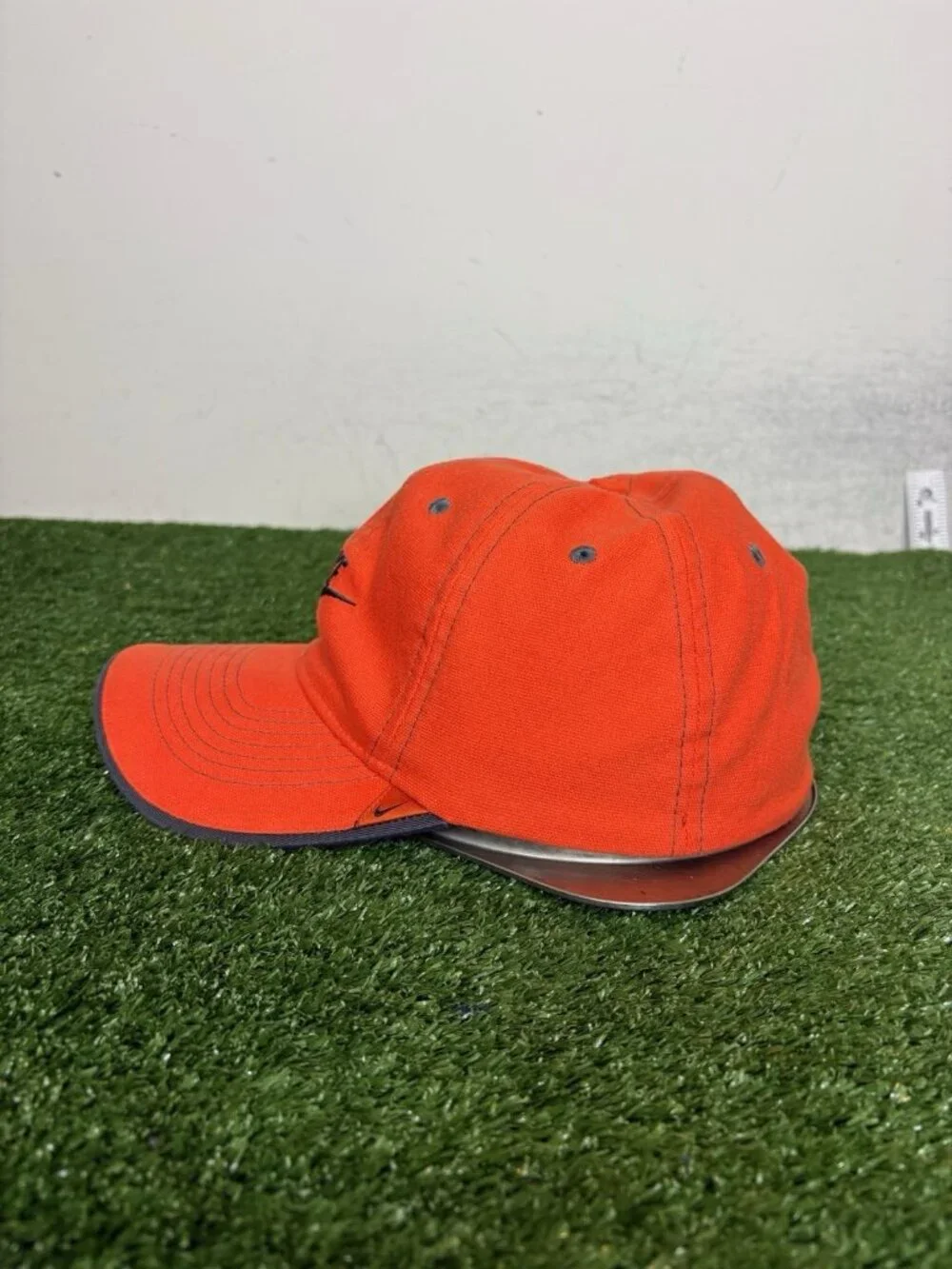 Vintage Nike hat cap fitted small S/M orange gray lighweight Y2K air golf mens